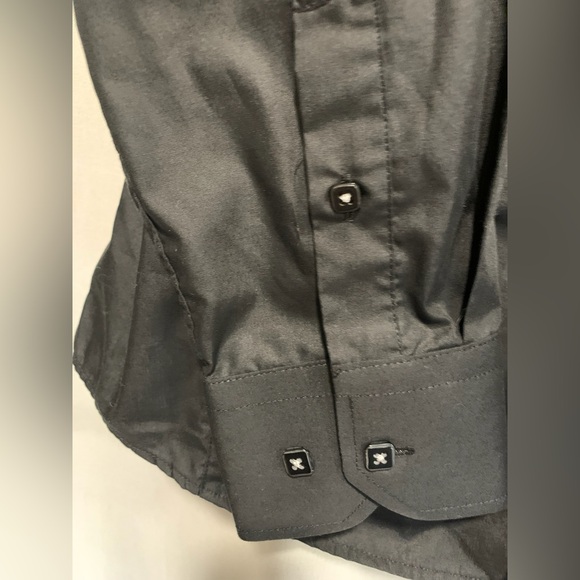 Rossi Milano Italy Modern Fit Black Button Down Sz L/16.5 - Picture 4 of 6